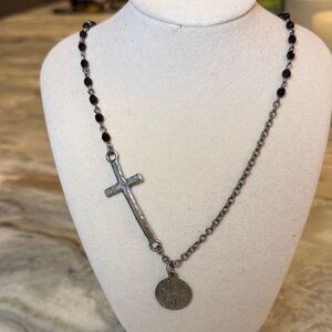 Julio Black and Silver Women's Necklace